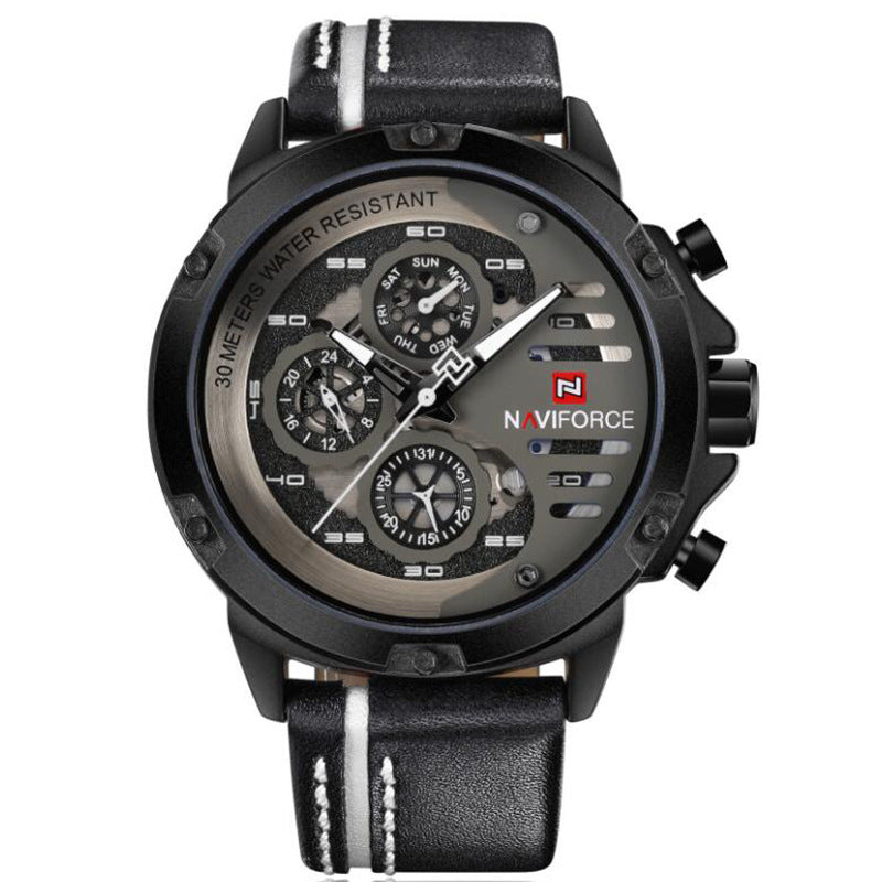 R&G Boutique multifunctional quartz belt watch with a sleek design and digital display, worn as a stylish accessory.