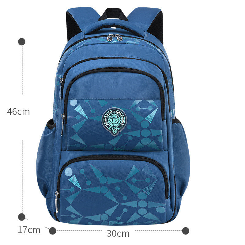 Colorful Korean leisure schoolbag for primary students by R&G Boutique, featuring playful patterns and adjustable straps
