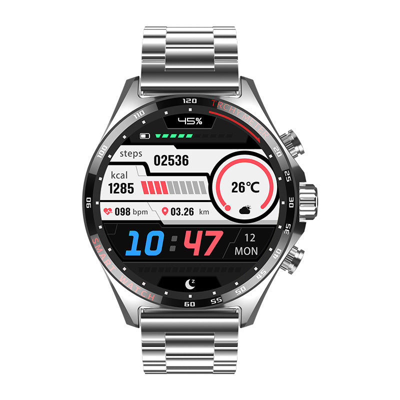 Smart watch by R&G Boutique with sports health monitoring features, showing a digital display with fitness and health metrics.