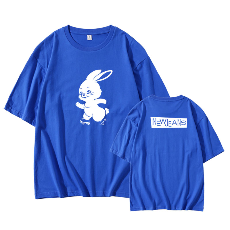 R&G Boutique bunny print short sleeve T-shirt with colorful bunny illustrations on soft fabric, casual style for kids or adults