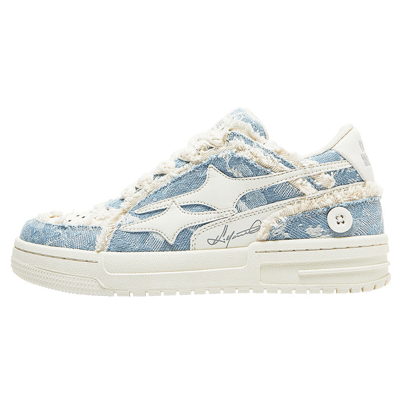 Men's breathable summer denim shoes by R&G Boutique, showcasing lightweight denim fabric and casual sneaker design.