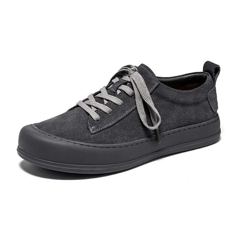 Casual men's leather shoes from R&G Boutique featuring retro design with brown leather and lace-up style.