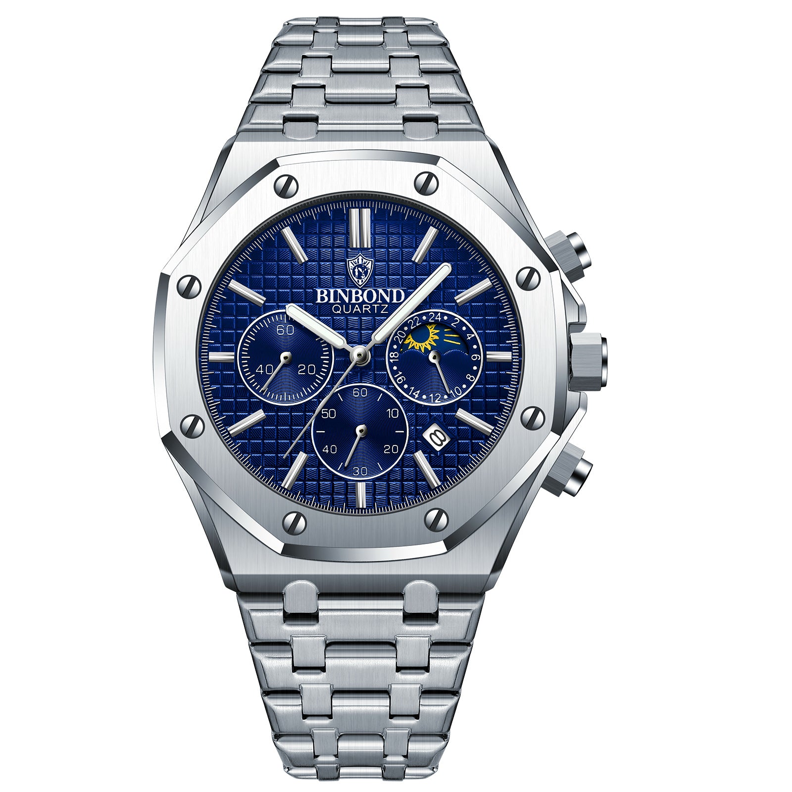 Men's multi-function sports watch by R&G Boutique displaying digital and analog time, with a black strap and sporty design.