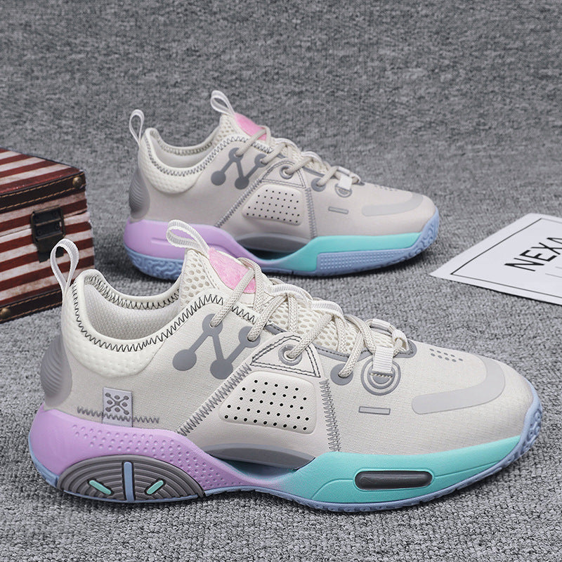 Men's Cotton Candy Basketball Shoes by R&G Boutique, featuring colorful sneakers with a sporty design and comfortable fit.