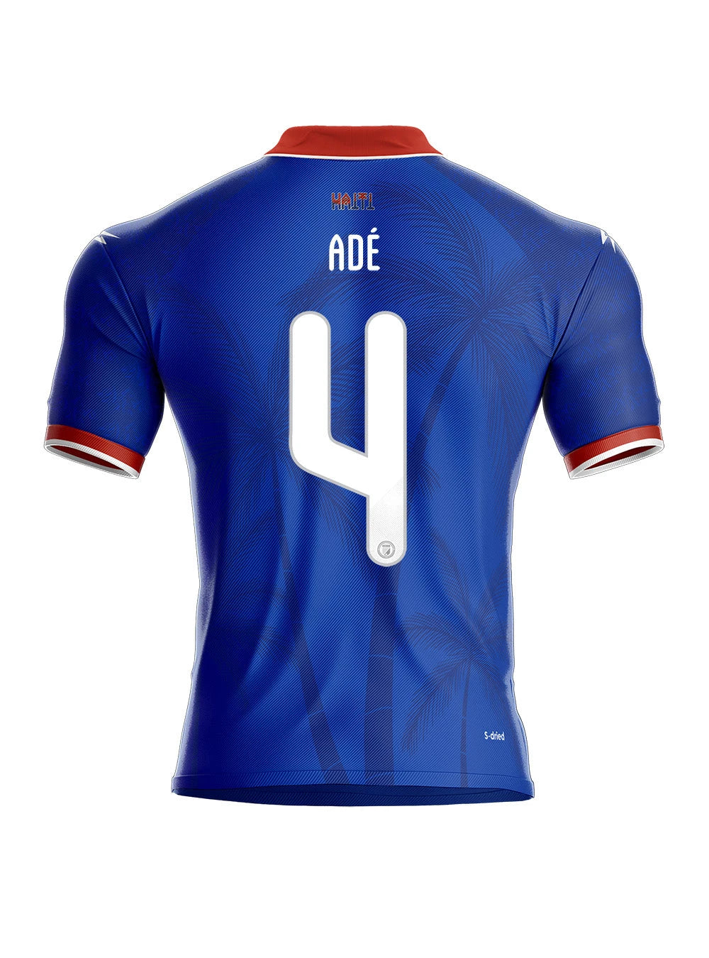 Haiti national team away jersey by R&G Boutique, featuring team colors and design, displayed flat on a white background.